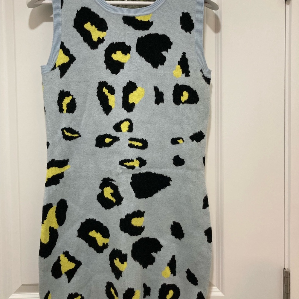 Eleven Paris Sleeveless Dress with Black and Yellow Pattern